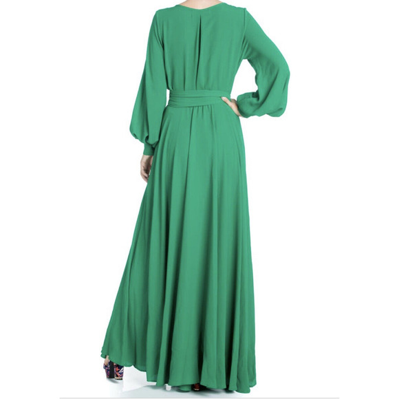 NWT Meghan LA Womens Lilypad Emerald Maxi Dress Size M - Picture 2 of 6